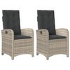 vidaXL Chaises inclinables jardin lot de 2 et coussins r&eacute;sine tress&eacute;e