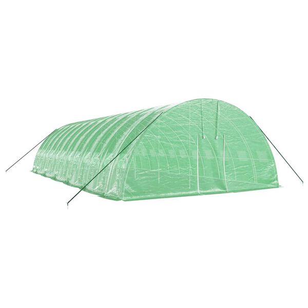 vidaXL Serre avec cadre en acier vert 72 m&sup2; 12x6x2,85 m