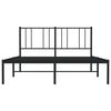 vidaXL Cadre de lit m&eacute;tal sans matelas avec t&ecirc;te de lit noir 140x200cm