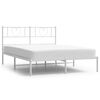 vidaXL Cadre de lit m&eacute;tal sans matelas et t&ecirc;te de lit blanc 140x190 cm