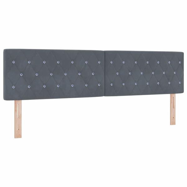vidaXL T&ecirc;te de lit avec t&ecirc;te de lit Gris fonc&eacute; 180 cm Cuir synth&eacute;tique
