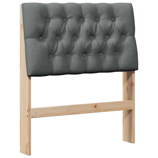 vidaXL T&ecirc;te de lit capitonn&eacute;e Gris fonc&eacute; 75 cm Pin massif