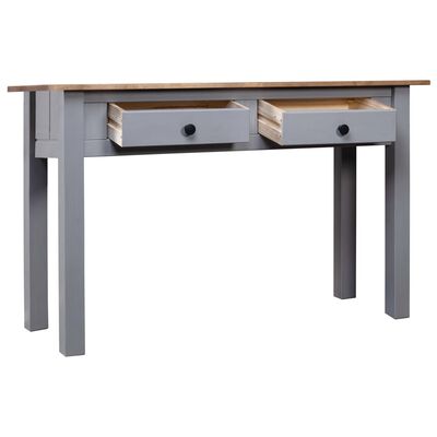 vidaXL Table console Gris 110x40x72 cm Pin solide Gamme Panama