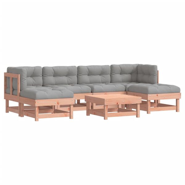 vidaXL Salon de jardin 7 pcs avec coussins bois massif douglas