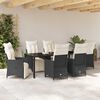 vidaXL Ensemble de salle &agrave; manger pour jardin 7 pcs Noir polyrotin