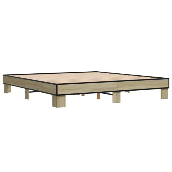 vidaXL Cadre de lit sans matelas ch&ecirc;ne sonoma 200x200 cm