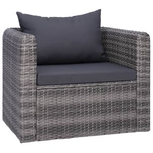 vidaXL Chaise de jardin avec coussin et oreiller R&eacute;sine tress&eacute;e Gris