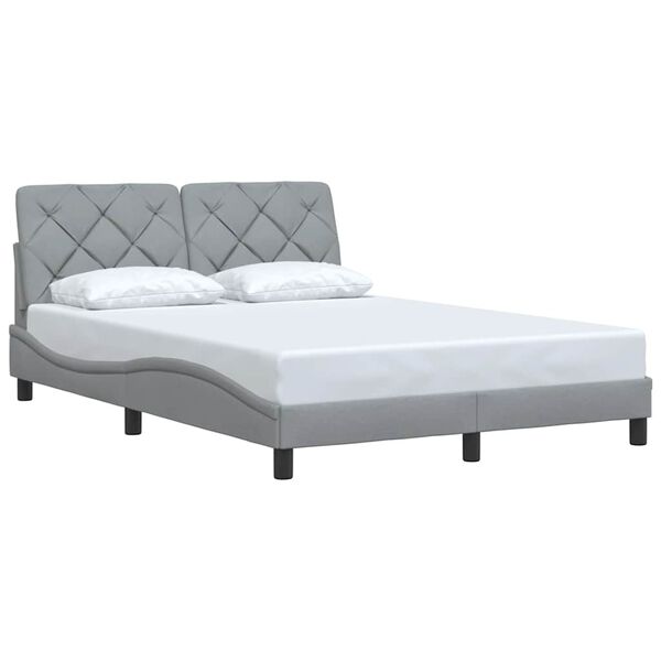 vidaXL Cadre de lit sans matelas gris clair 140x190 cm tissu