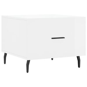 vidaXL Table basse blanc brillant 50x50x40 cm bois d'ing&eacute;nierie