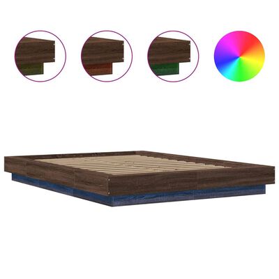 vidaXL Cadre de lit avec lumières LED sans matelas 140x200 cm