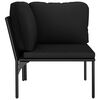 vidaXL Salon de jardin 3 pcs avec coussins Noir PVC