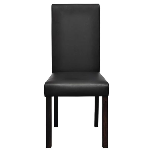 vidaXL Chaises &agrave; manger lot de 4 noir similicuir