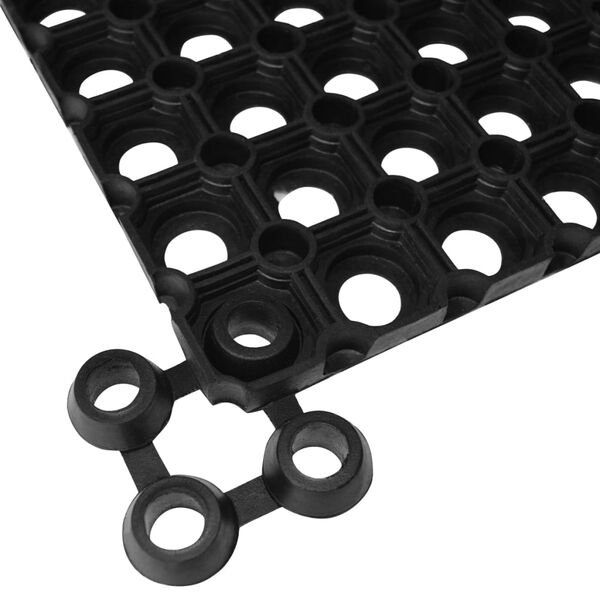 vidaXL Connecteurs de tapis 20 pcs caoutchouc noir