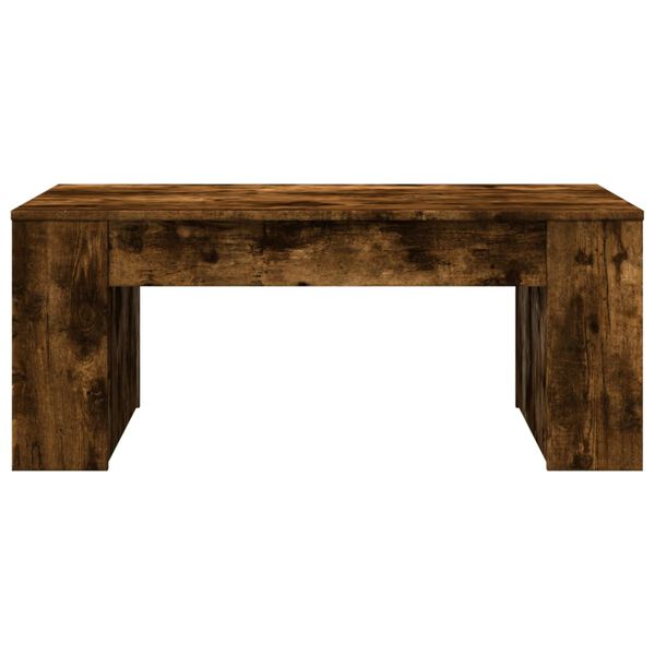 vidaXL Table basse ch&ecirc;ne fum&eacute; 102x55x42 cm bois d'ing&eacute;nierie