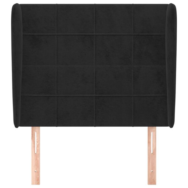 vidaXL T&ecirc;te de lit avec oreilles Noir 83x23x118/128 cm Velours