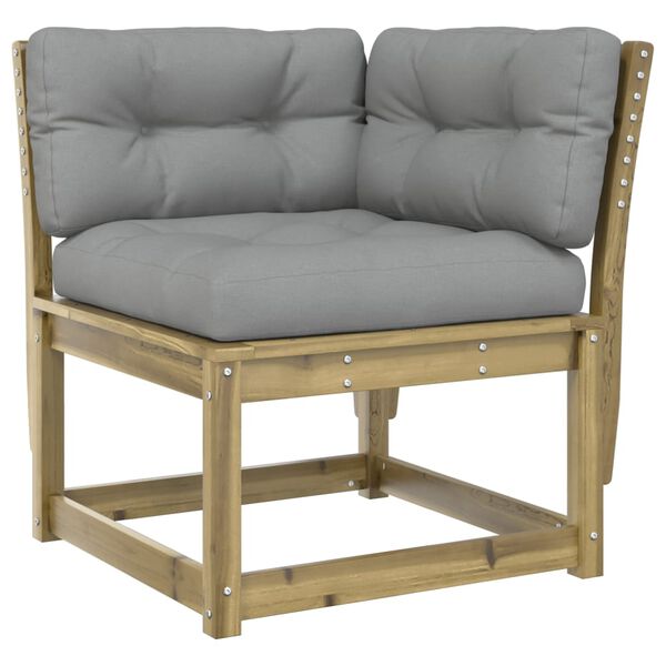 vidaXL Salon de jardin 5 pcs avec coussins bois de pin impr&eacute;gn&eacute;