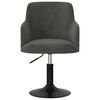 vidaXL Chaise pivotante de salle &agrave; manger Gris fonc&eacute; Velours