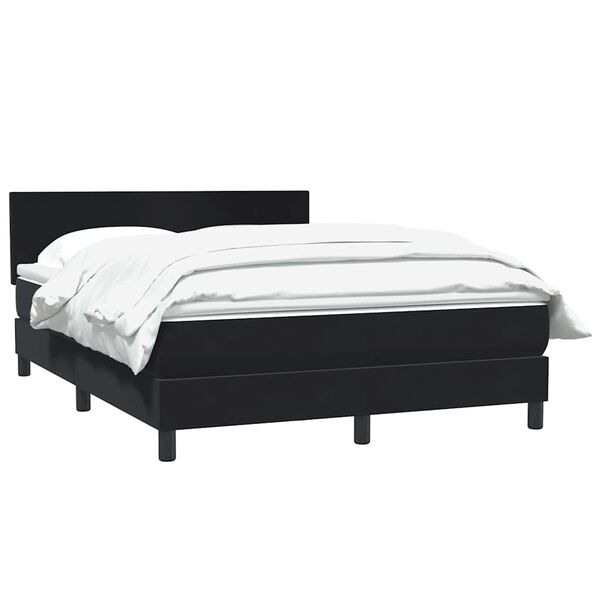 vidaXL Sommier &agrave; lattes de lit avec matelas noir 160x220 cm velours
