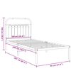 vidaXL Cadre de lit m&eacute;tal sans matelas avec t&ecirc;te de lit blanc 90x200cm
