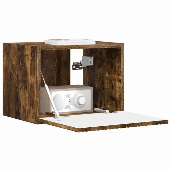vidaXL Meuble TV mural Ch&ecirc;ne fum&eacute; 60 x 31 x 29.5 cm Bois d'ing&eacute;nierie