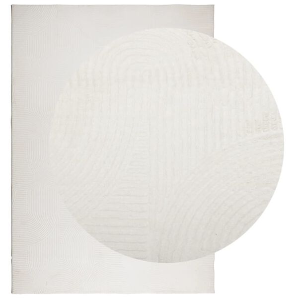vidaXL Tapis IZA poils courts style scandinave cr&egrave;me 120x170 cm