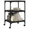 vidaXL Support d'imprimante 3 niveaux noir 50x41x75 cm