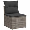 vidaXL Salon de jardin avec coussins 8 pcs gris r&eacute;sine tress&eacute;e acacia