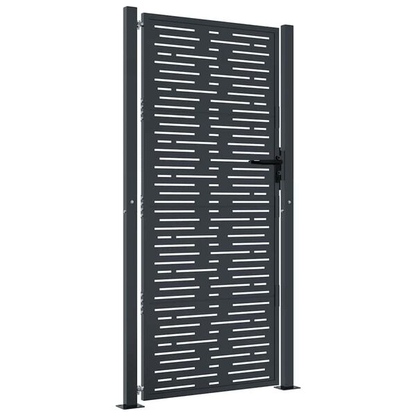 vidaXL Portail de jardin Anthracite 100x200 cm Acier Design carr&eacute;