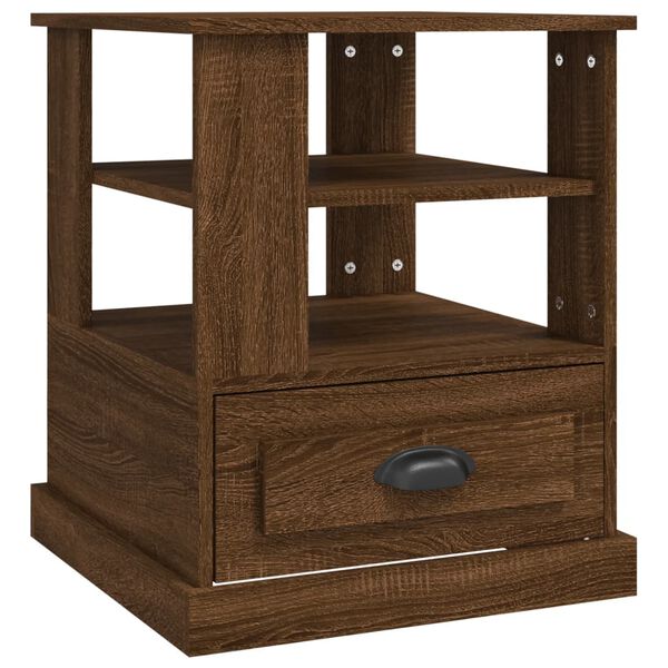 vidaXL Table d'appoint ch&ecirc;ne marron 50x50x60 cm bois d'ing&eacute;nierie