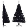 vidaXL Demi sapin de No&euml;l artificiel avec support Noir 150 cm PVC