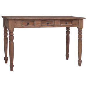 vidaXL Bureau avec tiroirs 117x57x75 cm bois d'acajou massif