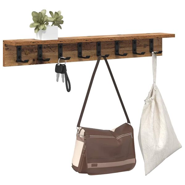 vidaXL Porte-manteau mural Bois ancien 80 x 10,5 x 10,5 cm
