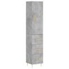 vidaXL Buffet haut Gris b&eacute;ton 34,5x34x180 cm Bois d'ing&eacute;nierie