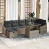 vidaXL Ensemble de canap&eacute; de jardin 8 pcs Gris polyrotin