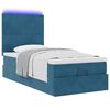 vidaXL Cadre de lit ottoman avec matelas bleu fonc&eacute; 100x200 cm velours