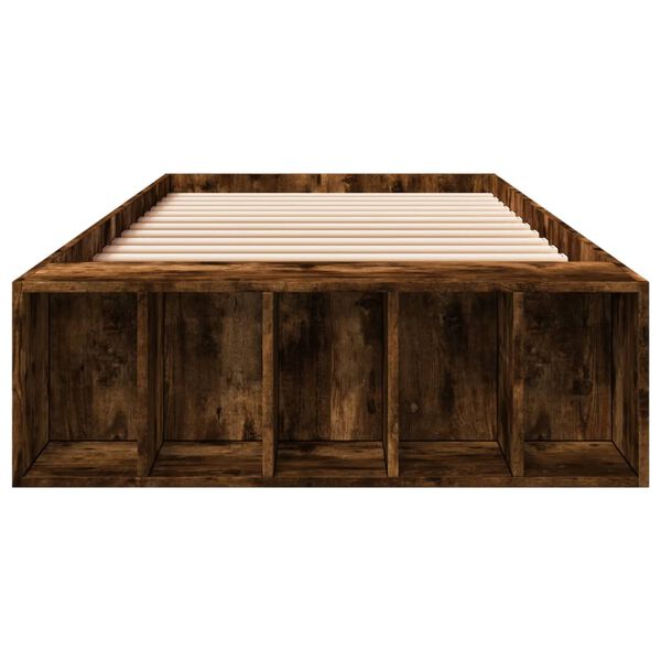 vidaXL Cadre de lit sans matelas ch&ecirc;ne fum&eacute; 100x200 cm