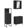 vidaXL Ensemble d'armoires salle de bain 3 pcs noir bois d'ing&eacute;nierie
