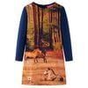 Robe pour enfants &agrave; manches longues bleu marine 104