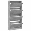 vidaXL Armoire &agrave; chaussures 4 tiroirs rabattables gris b&eacute;ton