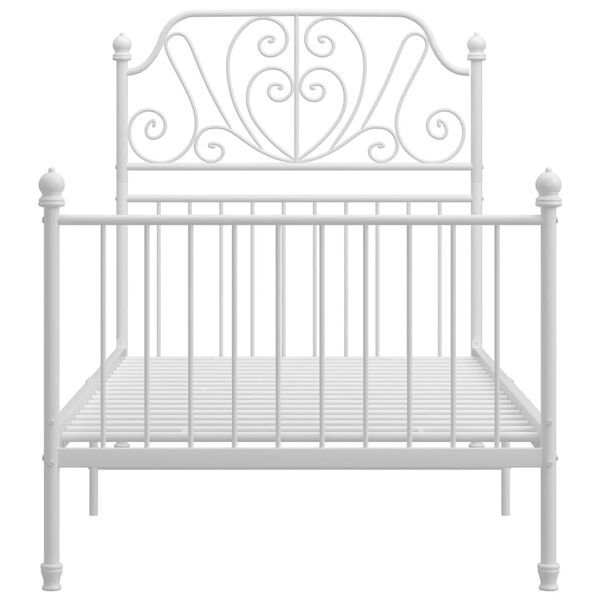 vidaXL Cadre de lit sans matelas blanc métal 100x200 cm