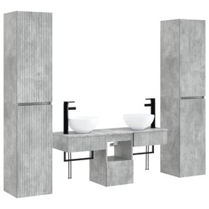 vidaXL Ensemble de mobilier de salle de bain 5 pc Gris b&eacute;ton