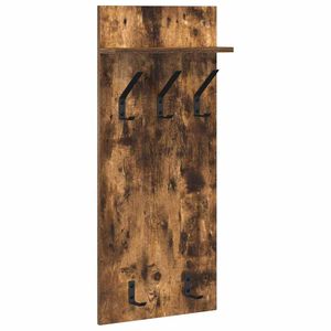 vidaXL Porte-manteau mural Montage mural Ch&ecirc;ne fum&eacute; 40 x 10 x 90 cm
