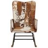 vidaXL Chaise &agrave; bascule Marron Cuir v&eacute;ritable