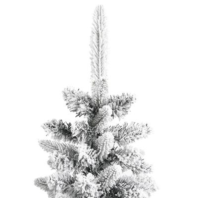 vidaXL Sapin de Noël artificiel mince avec neige floquée 150 cm PVC/PE