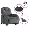 vidaXL Fauteuil inclinable de massage électrique gris similicuir