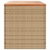 vidaXL Bo&icirc;te de rangement de jardin beige r&eacute;sine tress&eacute;e bois d'acacia