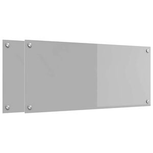 vidaXL Protection de cuisine 2 pcs Gris clair 90 x 40 cm verre tremp&eacute;