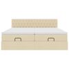 VidaXL Cadre de lit ottoman avec matelas cr&egrave;me 200x200cm tissu