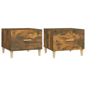 vidaXL Tables basses 2 pcs ch&ecirc;ne fum&eacute; 50x50x40 cm bois d'ing&eacute;nierie