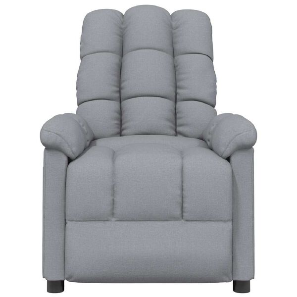 vidaXL Fauteuil de massage Gris clair Tissu